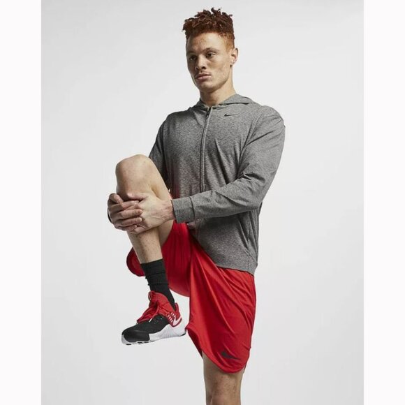 🆕 Nike Men's Heather Grey/Black Full-Zip Dri-Fit Training Hoodie - Picture 5 of 14